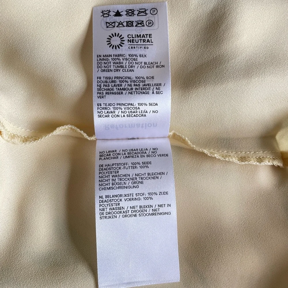 NEW Reformation Anaiis Long Backless Silk Dress Honeyglow Yellow Floral | US 2 - Picture 15 of 15
